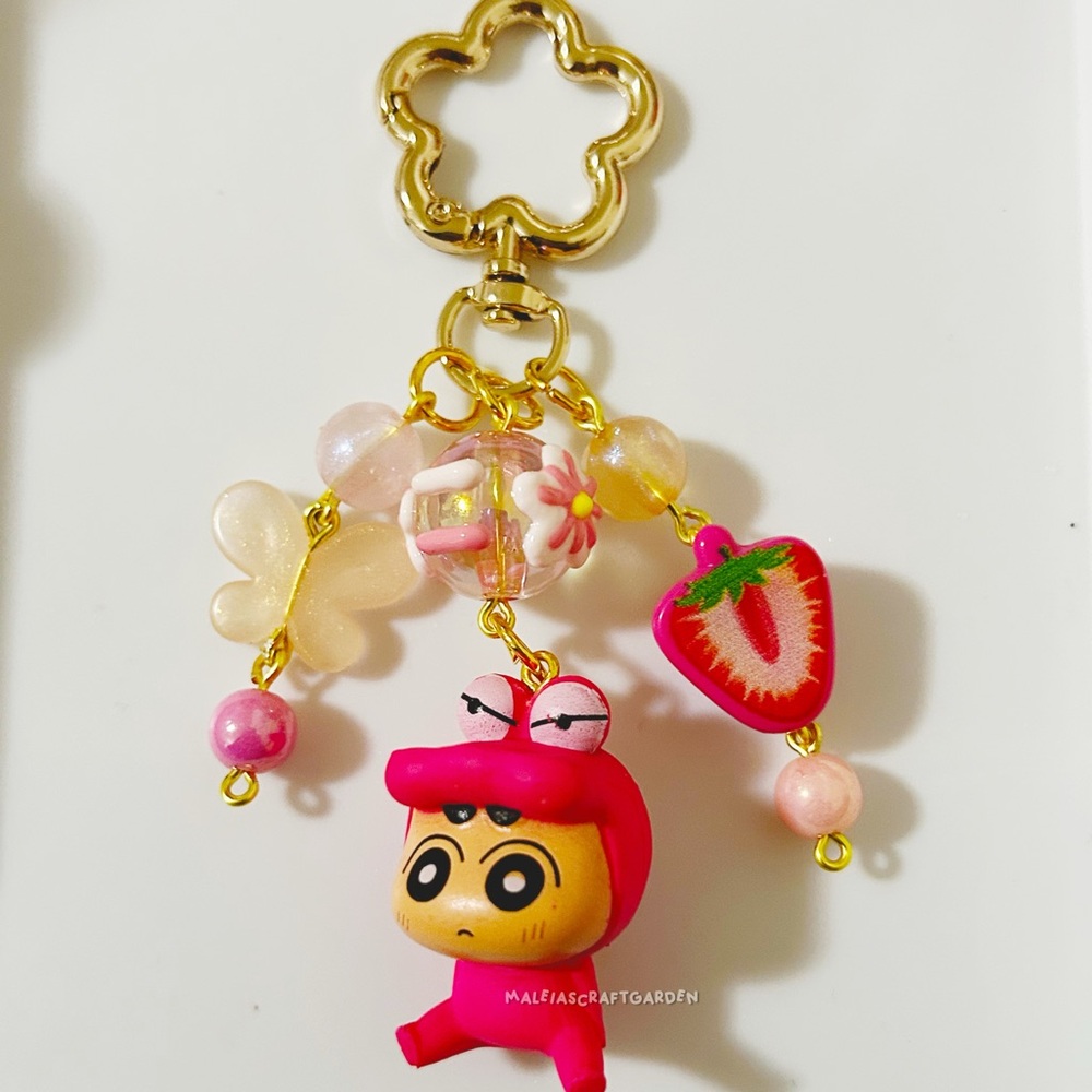 Shin Chan Pink Character Keychain